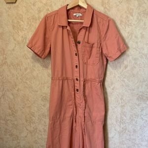 Madewell Wide Leg Utility Jumpsuit in Coral Size 6
